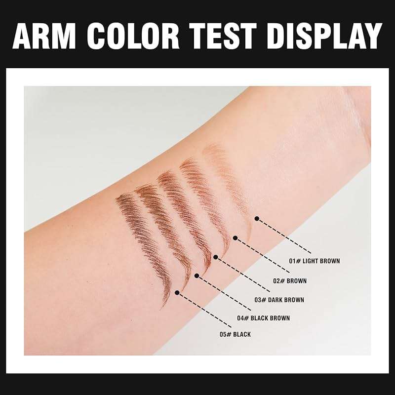 W3W Microblading Eyebrow Pen - Microblade Eyebrow Pencils for women, 2-in-1 Dual-Ended Waterproof Eye Brow Pencils with 2 tip and Precise tip for Natural Hair-Like Brows, Last All-Day, Black - Image 6