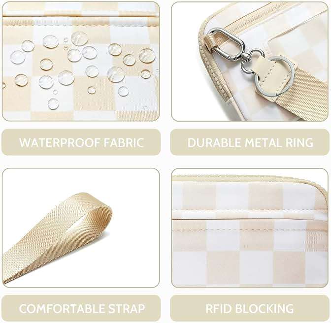 FODOKO Wristlet wallets for women Nylon Quilted Wallet with 4 Zippers,Travel Credit Card,Holder Cell Phone Organizer - Image 3
