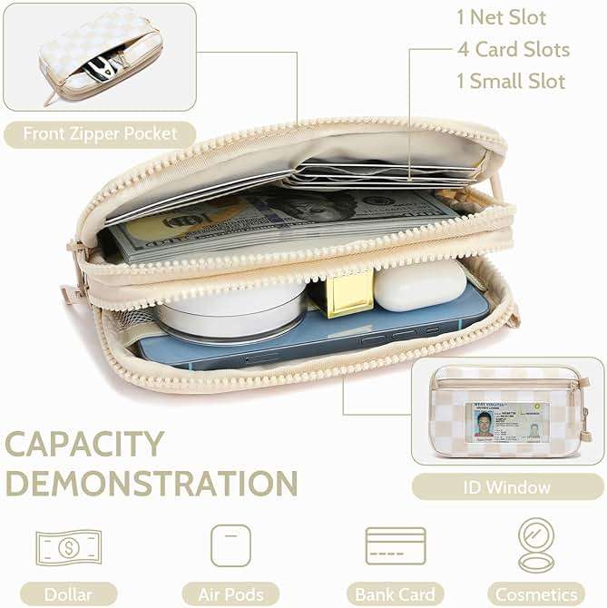 FODOKO Wristlet wallets for women Nylon Quilted Wallet with 4 Zippers,Travel Credit Card,Holder Cell Phone Organizer - Image 4