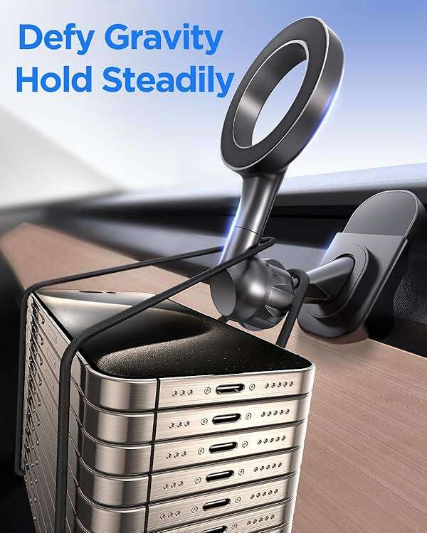Lionora Tesla Phone Mount, Tesla Model 3 Y Accessories, Car Magnet Phone Mount, Mag-Safe Car Mount Fit for iPhone 16/15/14/13/12 & All Smartphones, Tesla Model 3 Y Accessories 2021 2022 - Image 4