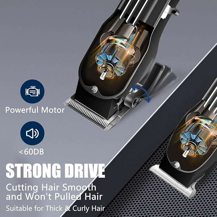 SUNNOW Professional Hair Clippers and Trimmer Set for Men, Beard Trimmer & Foil Shaver & Nose Trimmer Kit, Cordless Mens Clippers and Grooming Kit for Hair Cutting, Beard Styling, Home, Barber - Image 6