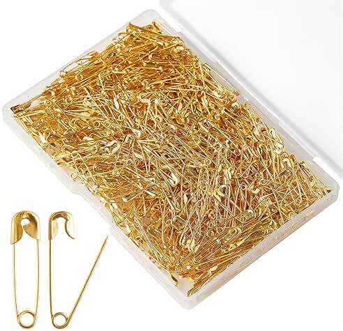 XIYAOXI 19mm Mini Safety Pins - Pack of 200pcs Small Gold Safety Pins- Versatile Clothing Tag Pins for Repair, Crafting & Fashion Accessories Making in a PP Box - Image 1