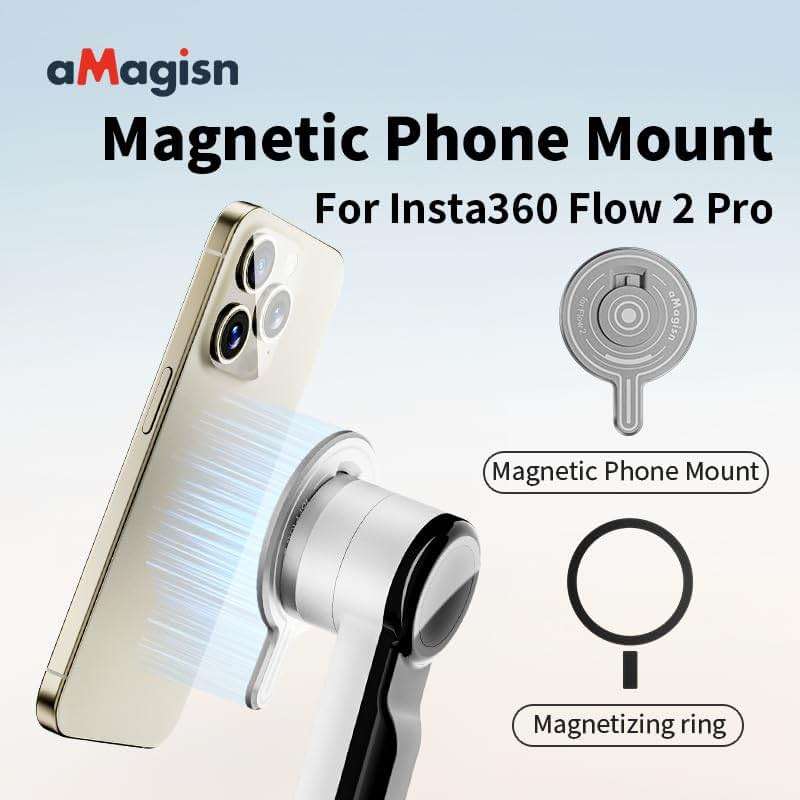 Magnetic Mount Adapter Accessories Compatible with Insta360 Flow 2 Pro Smartphone Gimbal Stabilizer (for Insta360 Flow 2 Pro) - Image 2