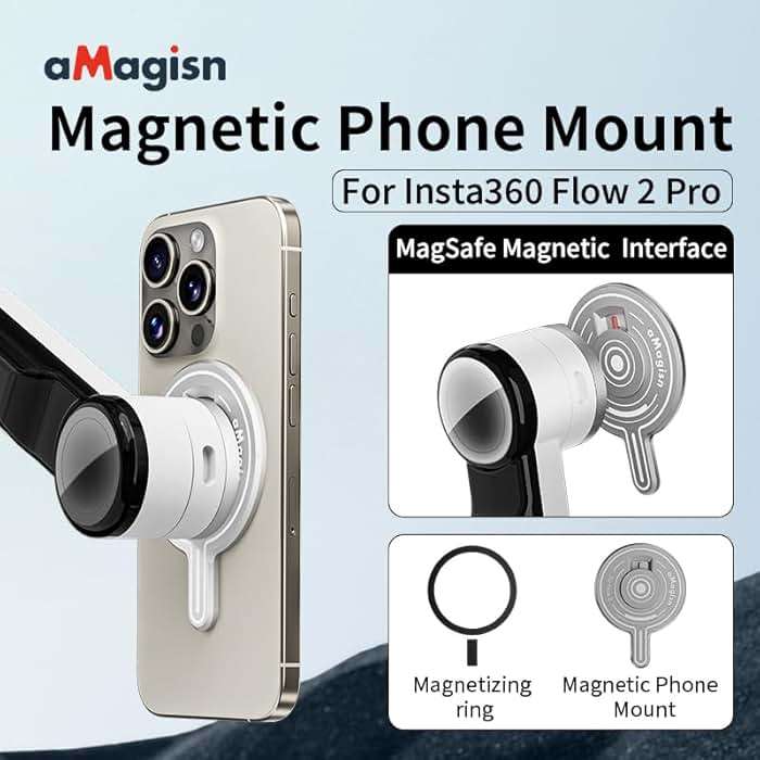 Magnetic Mount Adapter Accessories Compatible with Insta360 Flow 2 Pro Smartphone Gimbal Stabilizer (for Insta360 Flow 2 Pro) - Image 5