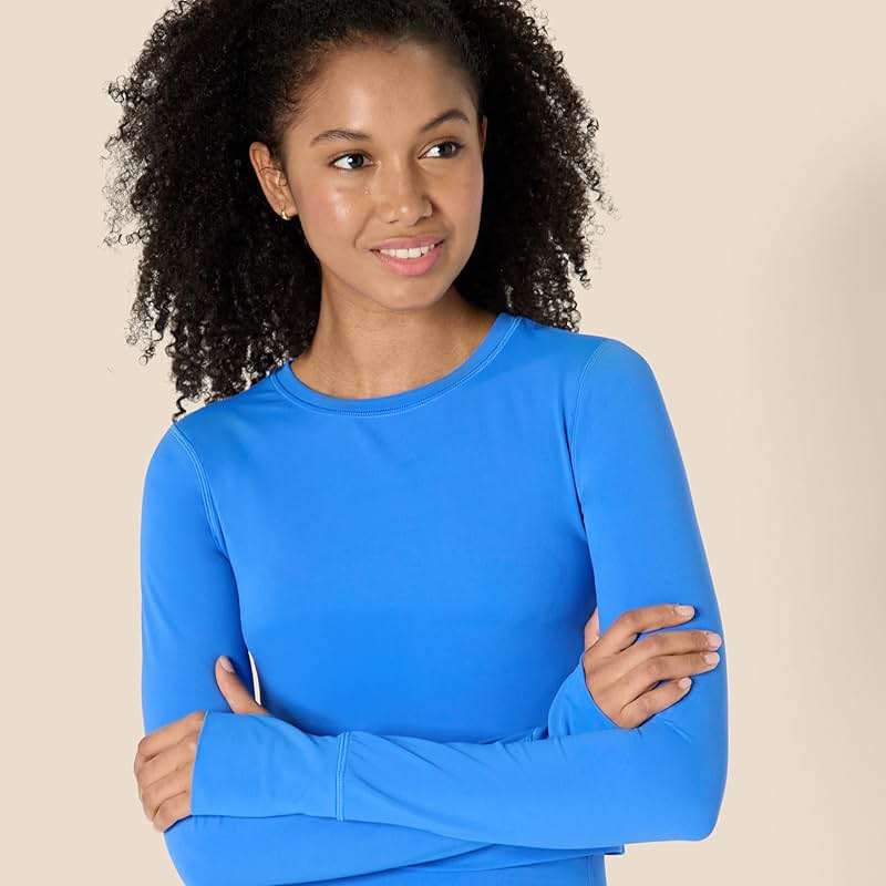 Amazon Essentials Women's Active FormFlex Buttery Soft Slim Fit Crop Layering Workout Top - Image 4