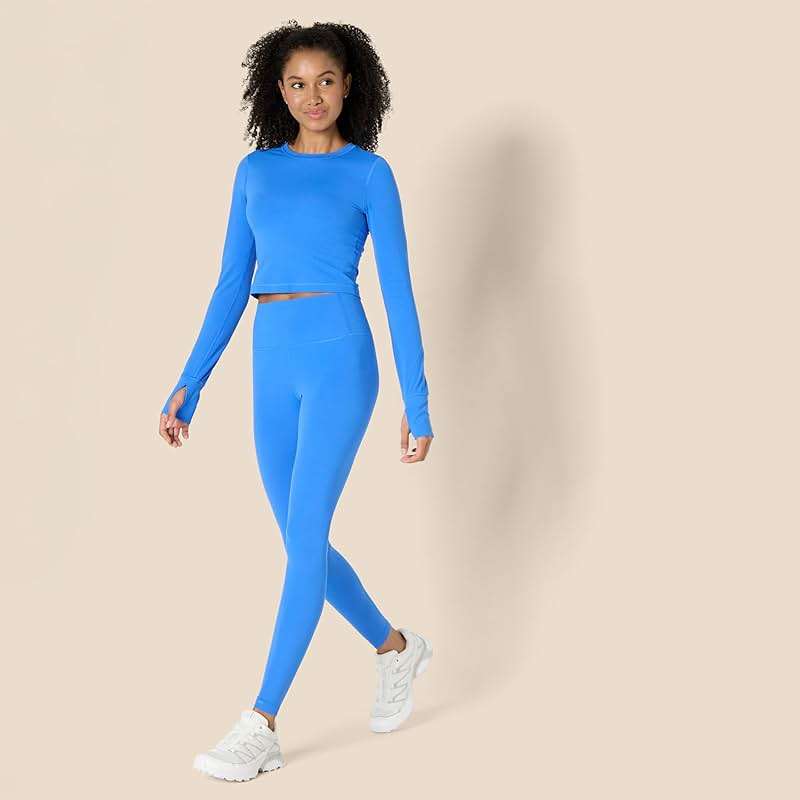 Amazon Essentials Women's Active FormFlex Buttery Soft Slim Fit Crop Layering Workout Top - Image 5