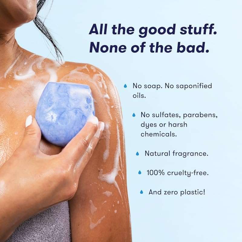 HIBAR - Hydrate Solid Body Wash Bar - Moisturize & Quench - Snow mushroom and hyaluronic acid - Daily Use & Sensitive Skin - Plastic, Paraben & Soap-Free - Vegan - Vanilla + Blue Orchid - Image 3