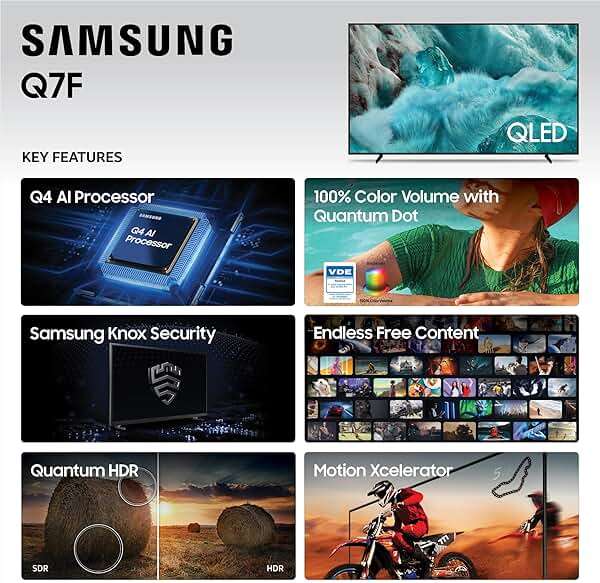 Samsung 65-Inch Class QLED Q7F Series Samsung Vision AI Smart TV (2025 Model, 65Q7F) Quantum HDR, Object Tracking Sound Lite, Q4 AI Gen1 Processor, 4K upscaling, Gaming Hub, Alexa Built-in - Image 5