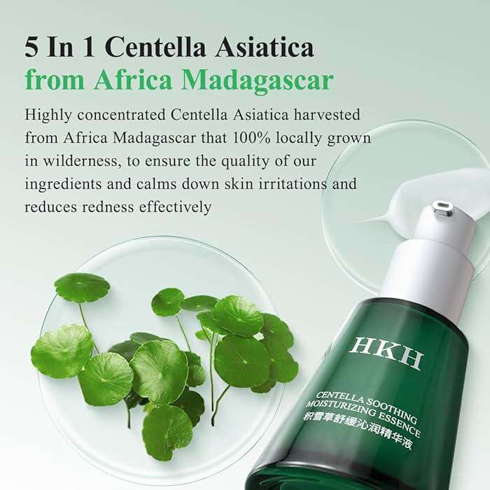 HKH Madagascar Centella Ampoule Serum - Soothing Acne Prone, Sensitive Skin Relief, Calming, Barrier Repair & Intense Hydration, 5X Centella Asiatica (Cica), 5X Ceramides, 8X Hyaluronic Acid, 30ml - Image 5