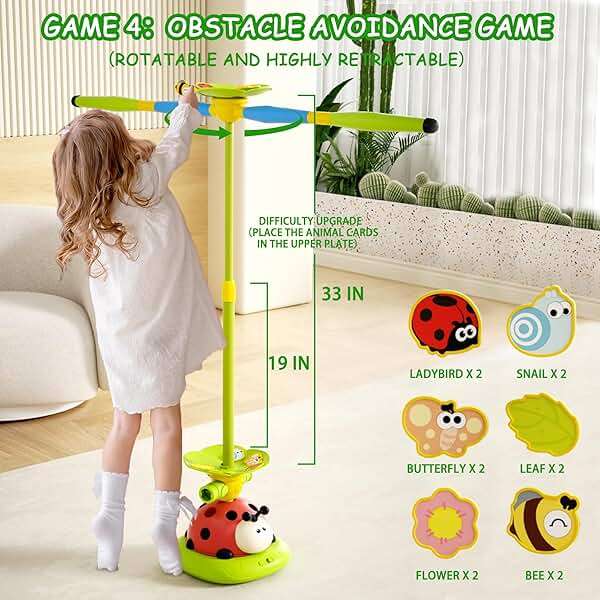 Pobaiyi 5 in 1 Musical Jump Toys, Toss Ring Game Stomping Launch Rocket Launcher for Kids, Obstacle Avoidance & Jump Squating Toy Games Remote Control Outdoor & Indoor Toys for Ages 4-8 8-13 - Image 7