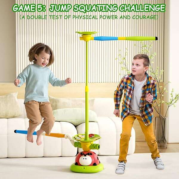 Pobaiyi 5 in 1 Musical Jump Toys, Toss Ring Game Stomping Launch Rocket Launcher for Kids, Obstacle Avoidance & Jump Squating Toy Games Remote Control Outdoor & Indoor Toys for Ages 4-8 8-13 - Image 8