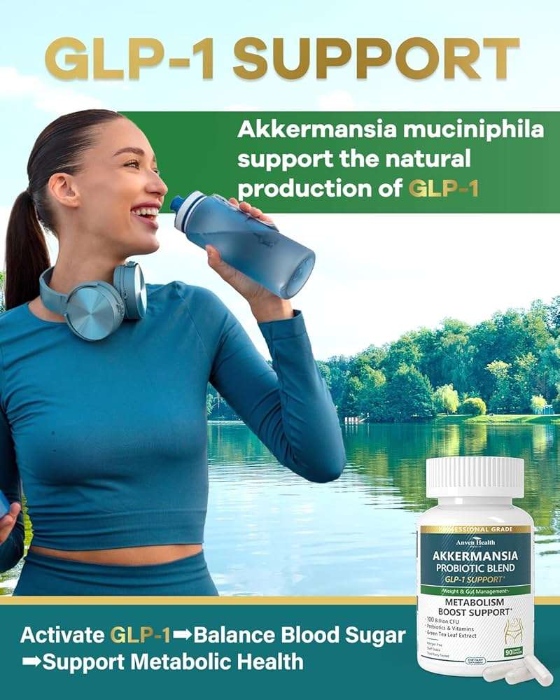 Anven Health GLP-1 Supplement 100 Billion Akkermansia Probiotic & Prebiotic for Gut Health & Digestion, Metabolism & Energy Support with Vitamin B2 & D, Green Tea and Chromium - Non-GMO | 90 Capsules - Image 5