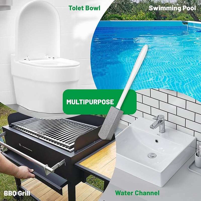Pumice Stone Toilet Bowl Cleaner,Pumice Stone with 11.8 Inch Long Handle for Toilet,Bathtubs, Grills,Swimming Pools,Sinks Cleaning (2 Pack) - Image 3