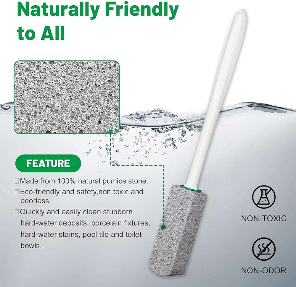 Pumice Stone Toilet Bowl Cleaner,Pumice Stone with 11.8 Inch Long Handle for Toilet,Bathtubs, Grills,Swimming Pools,Sinks Cleaning (2 Pack) - Image 7