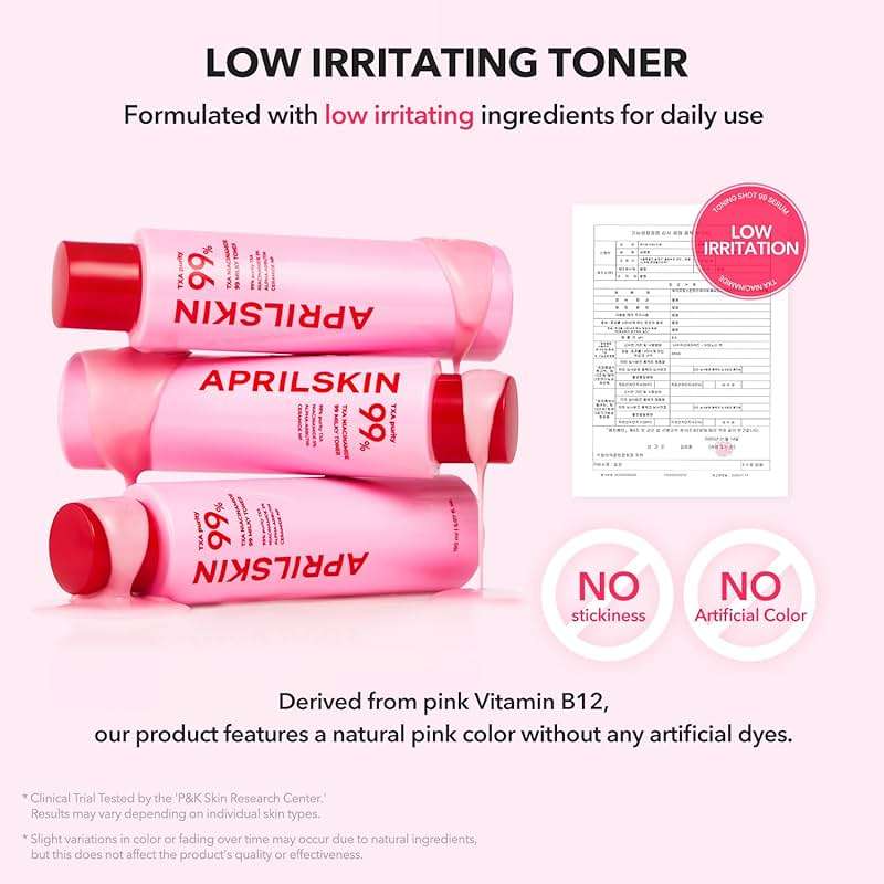 APRILSKIN TXA+Niacinamide 99 Pink Milky Toner | 99% High-Purity TXA 3%+ Niacinamide 5% for Brightening | Highly Concentrated Cream Toner | Deep Moisturizing Formula for Dull Skin | 5.07 fl.oz. - Image 7