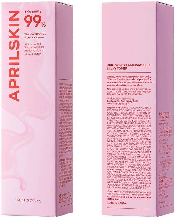 APRILSKIN TXA+Niacinamide 99 Pink Milky Toner | 99% High-Purity TXA 3%+ Niacinamide 5% for Brightening | Highly Concentrated Cream Toner | Deep Moisturizing Formula for Dull Skin | 5.07 fl.oz. - Image 9