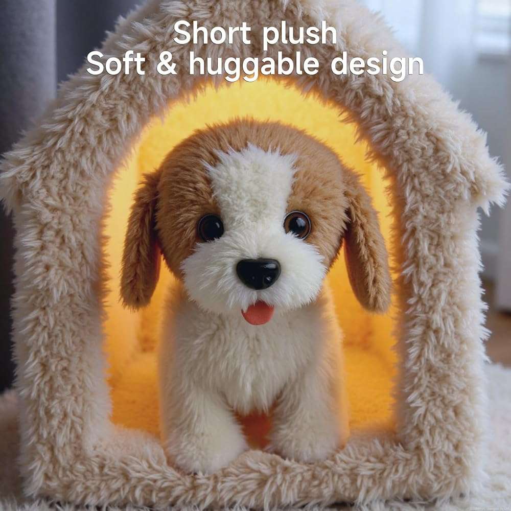 OR OR TU Walking Barking Toy Dog with Remote Control Leash, Plush Puppy Electronic Interactive Toys for Kids, Shake Tail,Pretend Dress Up Realistic Stuffed Animal Dog Age 3 4 5 6+ Years Old Best Gift - Image 7