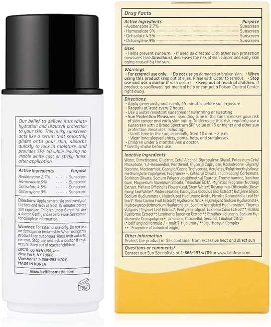 belif Milky Niacinamide Sunscreen SPF 40 – Lightweight & Invisible Sun Serum for Face with 7 Types of Hyaluronic Acid | No White Cast, Non-Comedogenic, Hydrating, Makeup-Gripping Primer (1.69 fl.oz) - Image 7