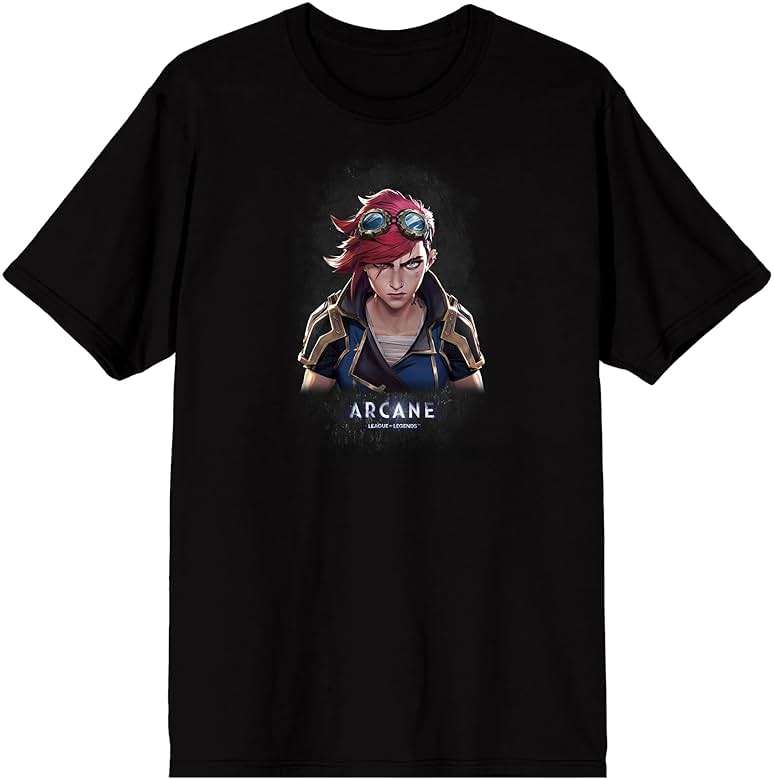 Arcane: League of Legends Vi Close-Up Graphic Men's Black Short Sleeve Tee - Image 1