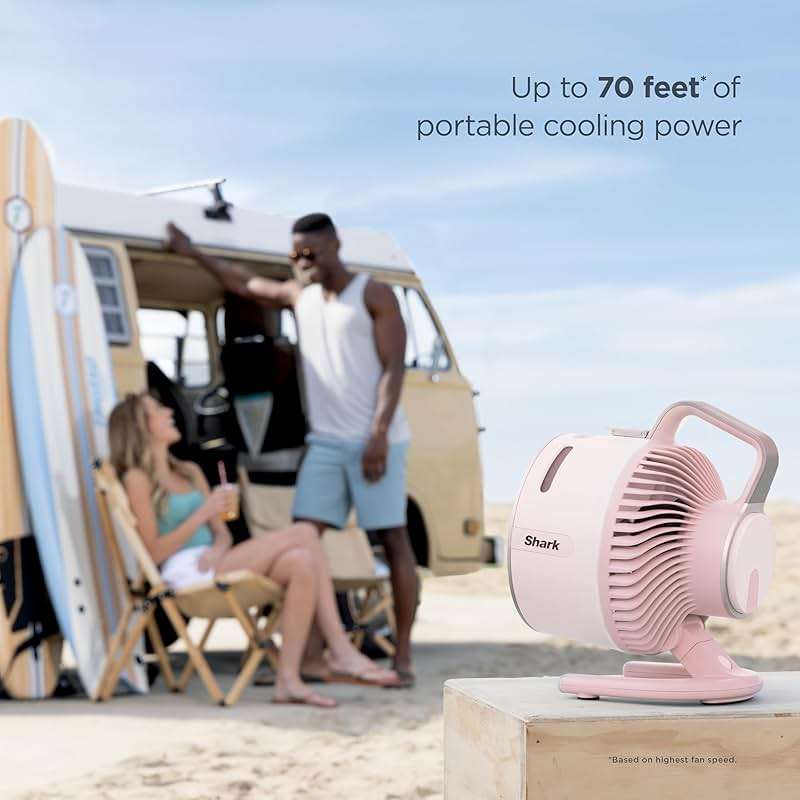 Shark FlexBreeze HydroGo Fan & Travel Bag — Ultra-powerful portable fan with indoor + outdoor evaporative mist. Corded & cordless, White, FA053BRN - Image 6