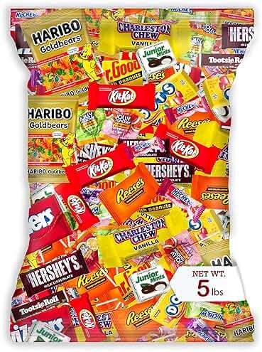 Individually Wrapped Mini Candy & Chocolate Mix - 5 lb Bulk Candy Assortment - Pinata Stuffer Candies Variety Pack, Office CandyBowl Treats - Sweet & Chocolatey Flavors - Father's Day - Image 1