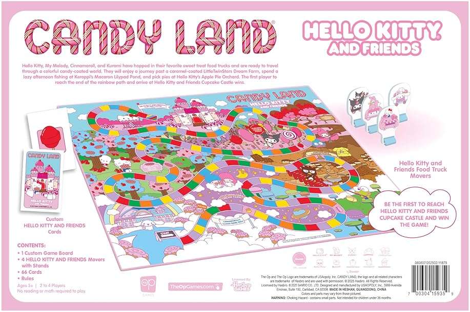 Candy Land: Hello Kitty & Friends Board Game, Play as Hello Kitty, My Melody, Cinnamoroll & Kuromi, Preschool & Family Board Game for Ages 5 +, 2-4 Players, Officially Licensed Sanrio Merchandise - Image 8