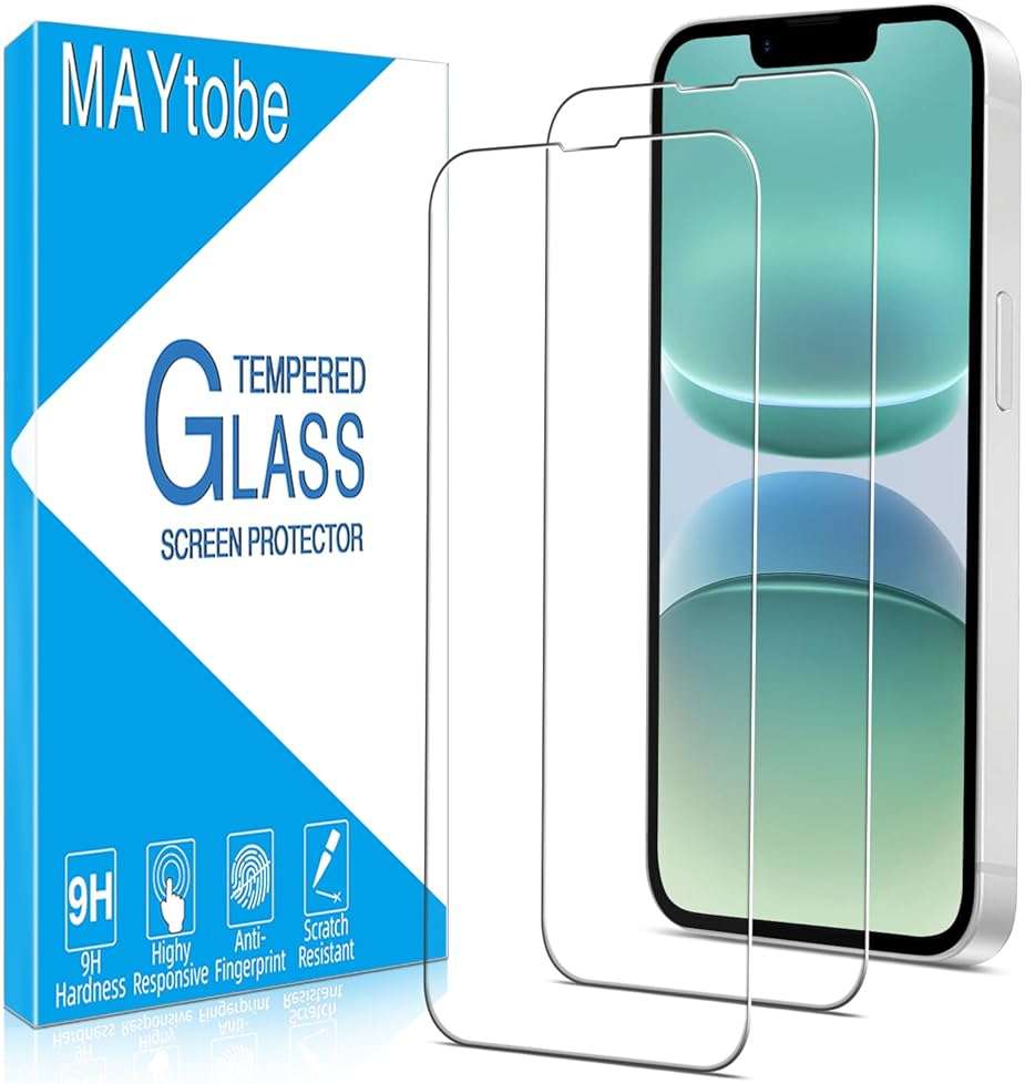 MAYtobe [2-Pack Screen Protector for Apple iPhone 17e / iPhone 16e Tempered Glass, 9H Hardness, Anti Scratch, Easy to Install - Image 1
