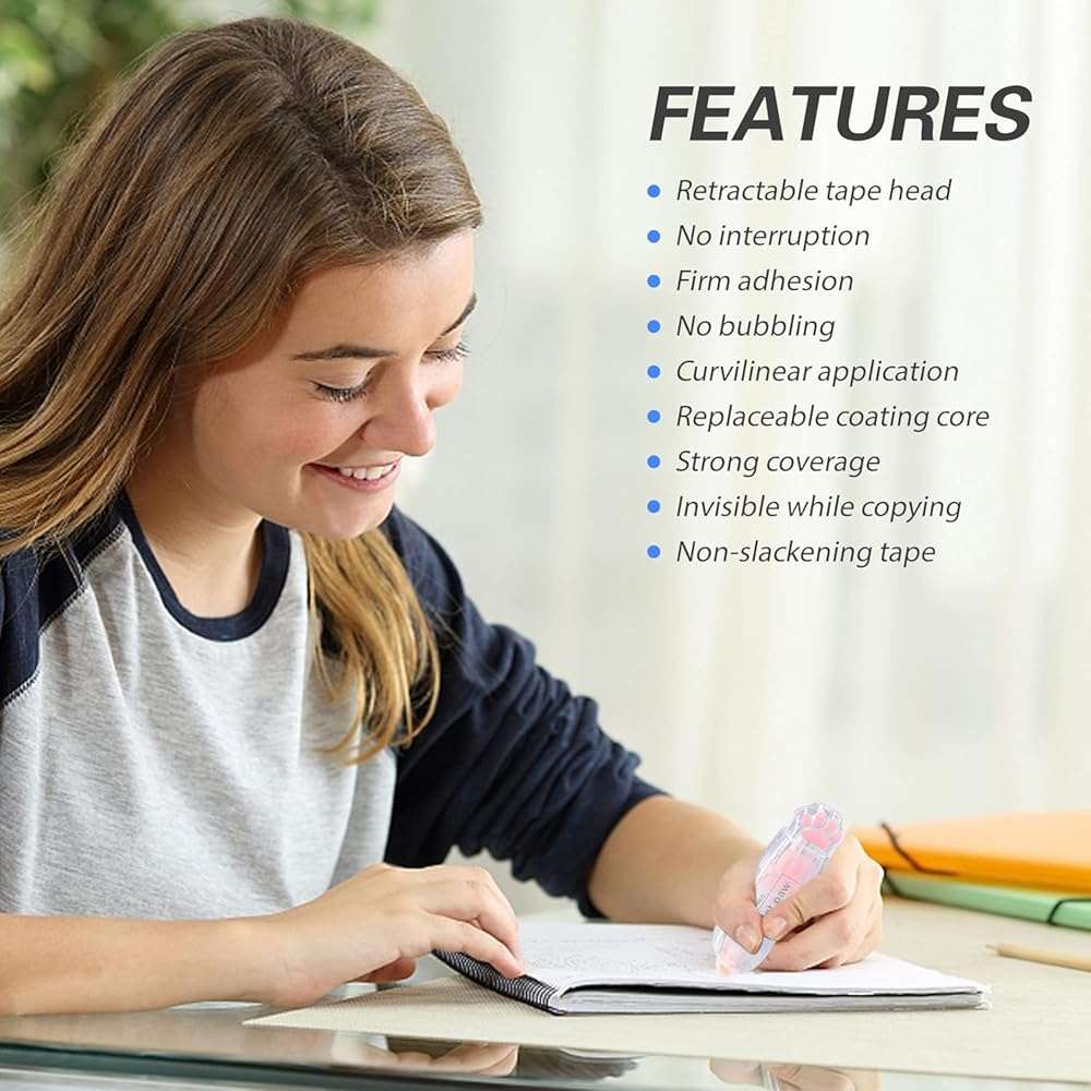 JUDENMEY 3Pcs Retractable White Correction Tape,Cute Cat Paw Correction Tape Pens, Mini Aesthetic Pen Shaped White Applicator with Easy to Use Out Tape for Back to School Office Supplies - Image 2