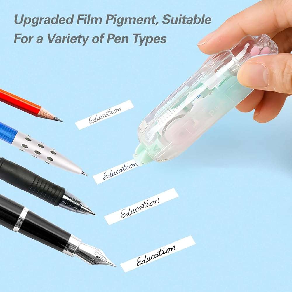 JUDENMEY 3Pcs Retractable White Correction Tape,Cute Cat Paw Correction Tape Pens, Mini Aesthetic Pen Shaped White Applicator with Easy to Use Out Tape for Back to School Office Supplies - Image 3
