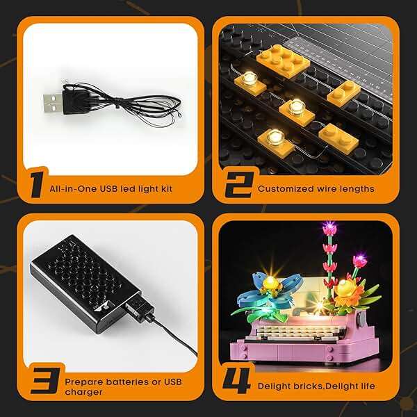 LIGHTAILING Light for Lego-31169 Typewriter with Flowers - Led Lighting Kit Compatible with Lego Building Blocks Model - NOT Included The Model Set - Image 6