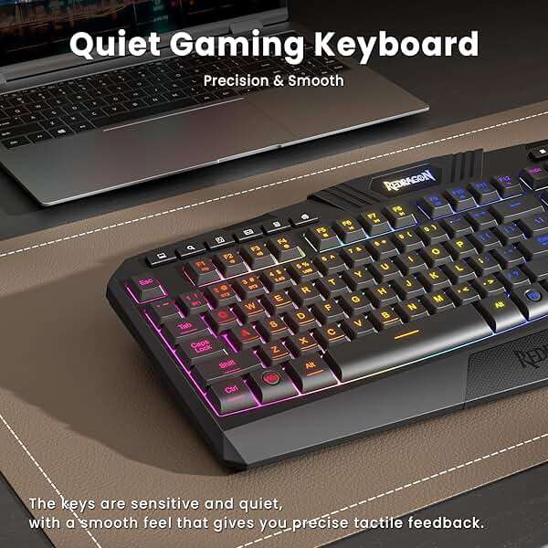 Redragon S101M-KS Gaming Keyboard and Mouse Wireless with Tri-Mode, RGB Keyboard and 4800 DPI Gaming Mouse, 10 Independent Multimedia Keys for Wins, PC, Computer, Wireless S101 Ideal for Gamer - Image 7