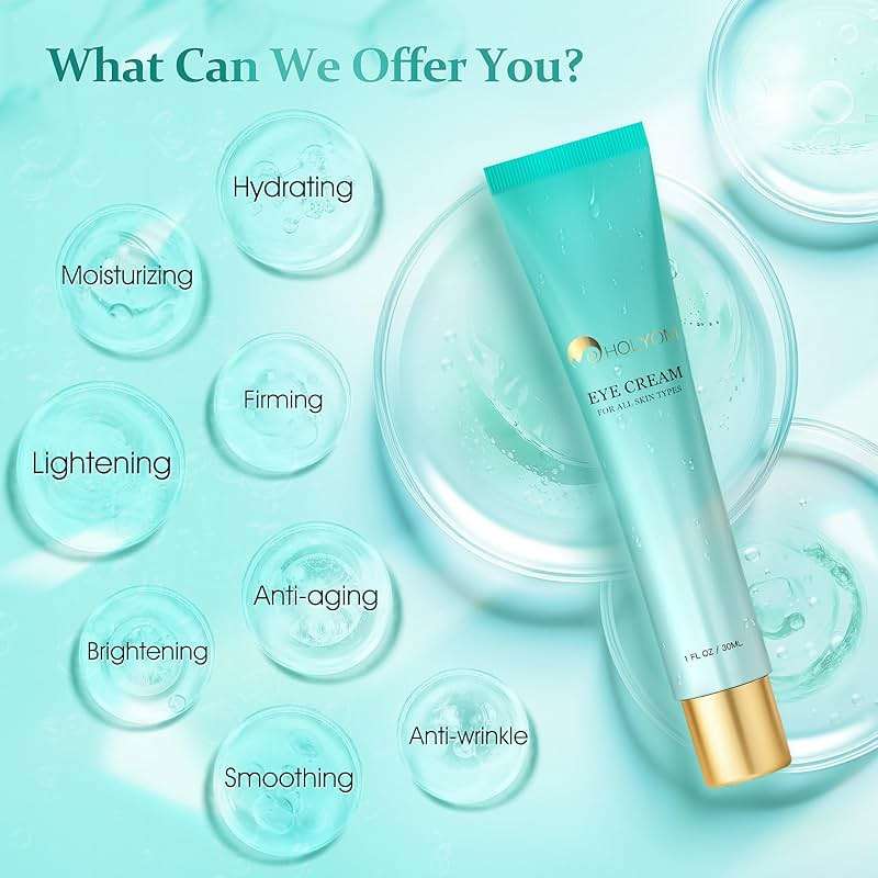 HOLYOM Eye Cream for Dark Circles & Puffiness Reduces Eye Bags, Wrinkles & Fine Lines | Hydrating Under Eye Care for Women - Image 4