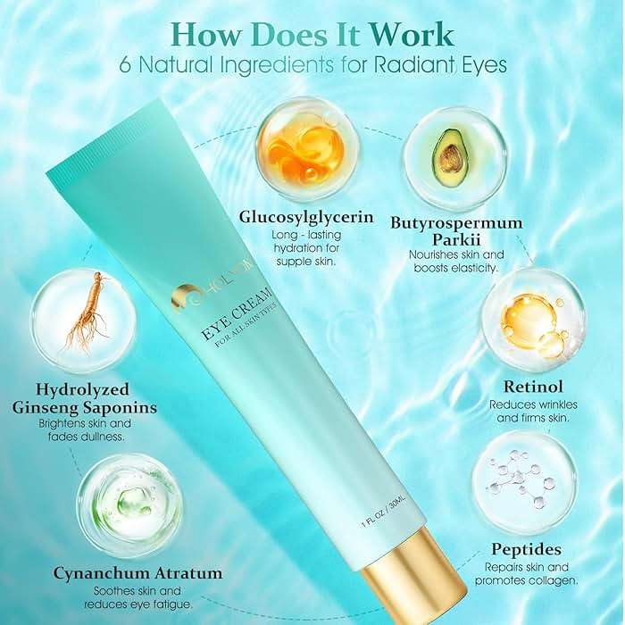 HOLYOM Eye Cream for Dark Circles & Puffiness Reduces Eye Bags, Wrinkles & Fine Lines | Hydrating Under Eye Care for Women - Image 5