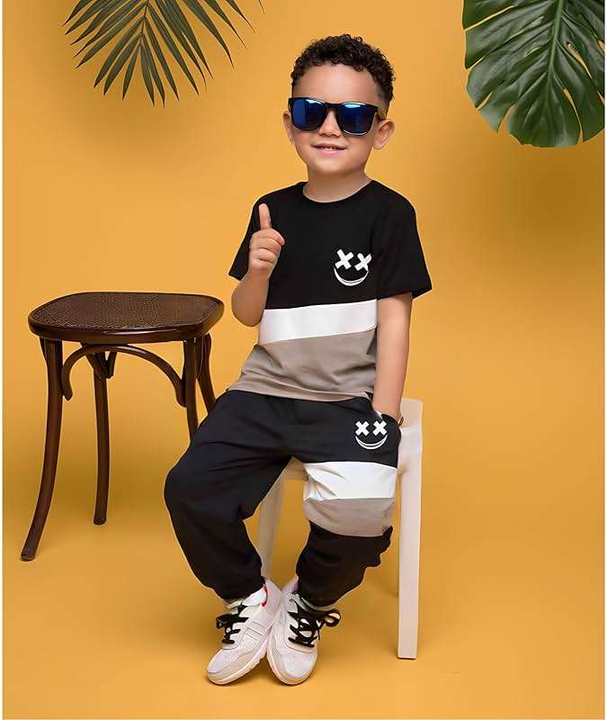 Vitalique Size 5-13 Years Boys Summer/Spring Outfits Set Short Sleeve T-Shirt & Pants Kids Boys Fall Fashion Clothes Sets - Image 5