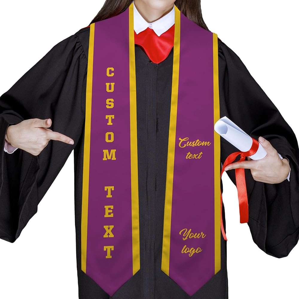 Custom Graduation Stole, Personalized Grad Sash with Text and Logo, Customized Class of 2025 Graduation Stoles Flag Graduation Honor Gifts - Image 3