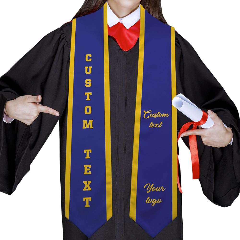 Custom Graduation Stole, Personalized Grad Sash with Text and Logo, Customized Class of 2025 Graduation Stoles Flag Graduation Honor Gifts - Image 4