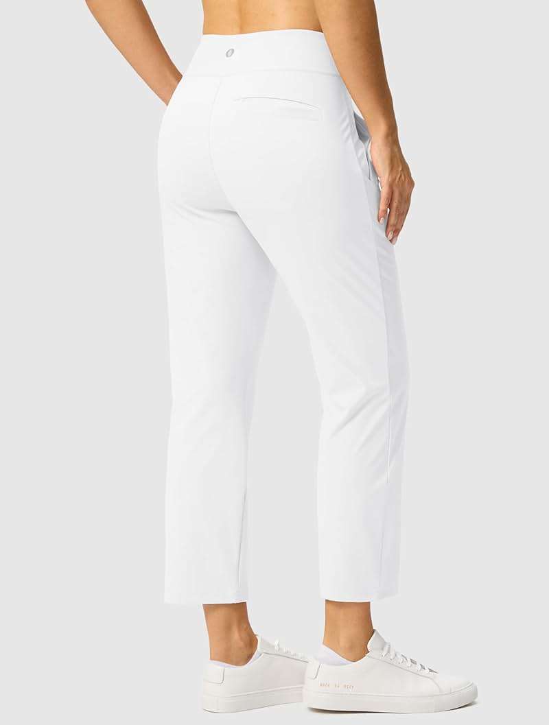 SANTINY Women's Pants with 3 Pockets 7/8 High Waisted Stretch Ankle Pants for Women Golf Casual Travel Athletic Work - Image 2