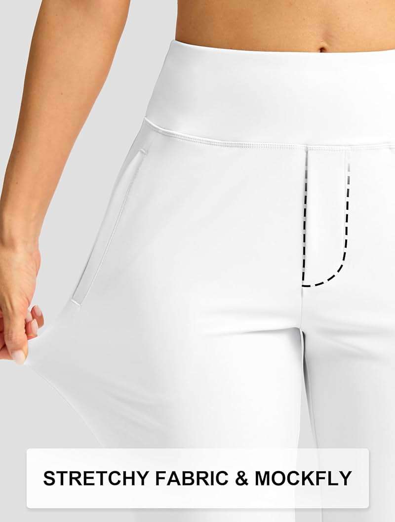 SANTINY Women's Pants with 3 Pockets 7/8 High Waisted Stretch Ankle Pants for Women Golf Casual Travel Athletic Work - Image 6