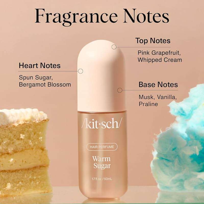 Kitsch Hair Perfume for Women - Warm Sugar | Clean, Deodorizing & Patented Odor-Eliminating Technology Hair Spray & Body Mist - Freshen Hair, Body & Pillows - Pink Grapefruit & Vanilla Scent - 50mL - Image 7