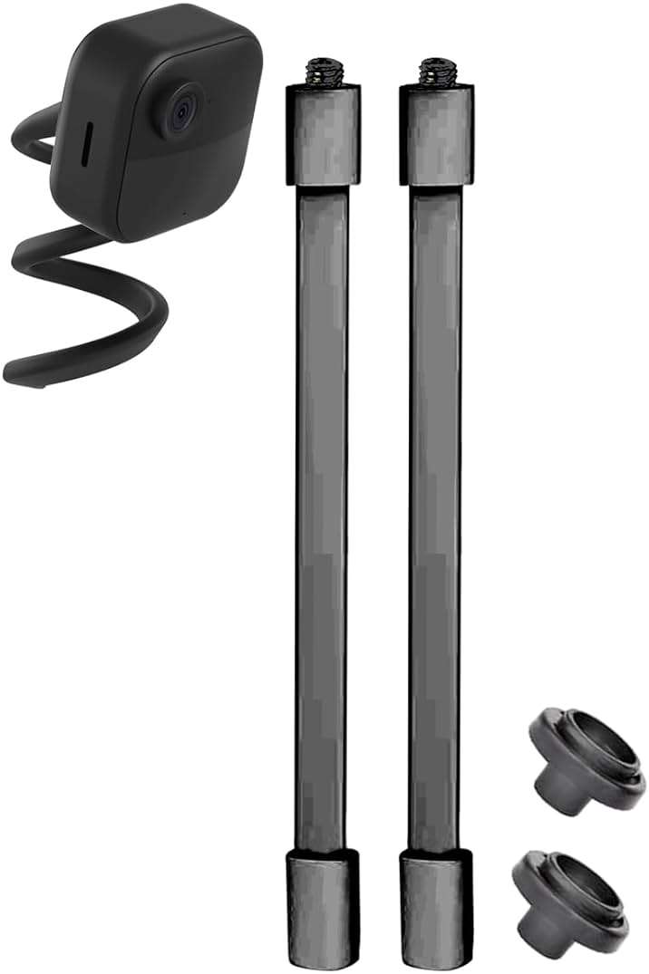 Tonton 2-Pack Flexible Twist Mount for Blink Outdoor 4 (4th Gen) / (3rd Gen), Blink Mini, Blink XT, XT2, 20.5in Gooseneck Blink Outdoor Camera Mount, No-Drill, Tool-Free Adjustable Camera Holder Black - Image 1