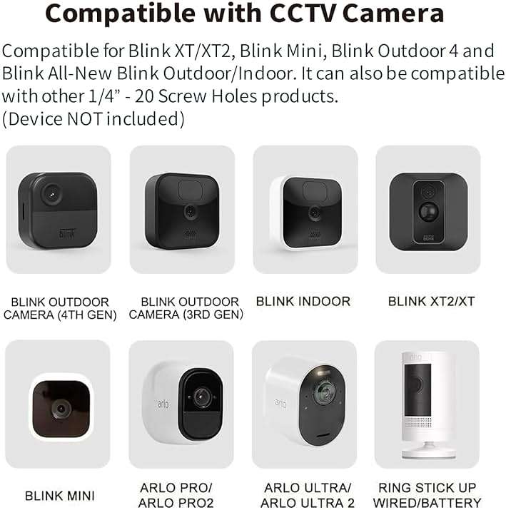 Tonton 2-Pack Flexible Twist Mount for Blink Outdoor 4 (4th Gen) / (3rd Gen), Blink Mini, Blink XT, XT2, 20.5in Gooseneck Blink Outdoor Camera Mount, No-Drill, Tool-Free Adjustable Camera Holder Black - Image 4