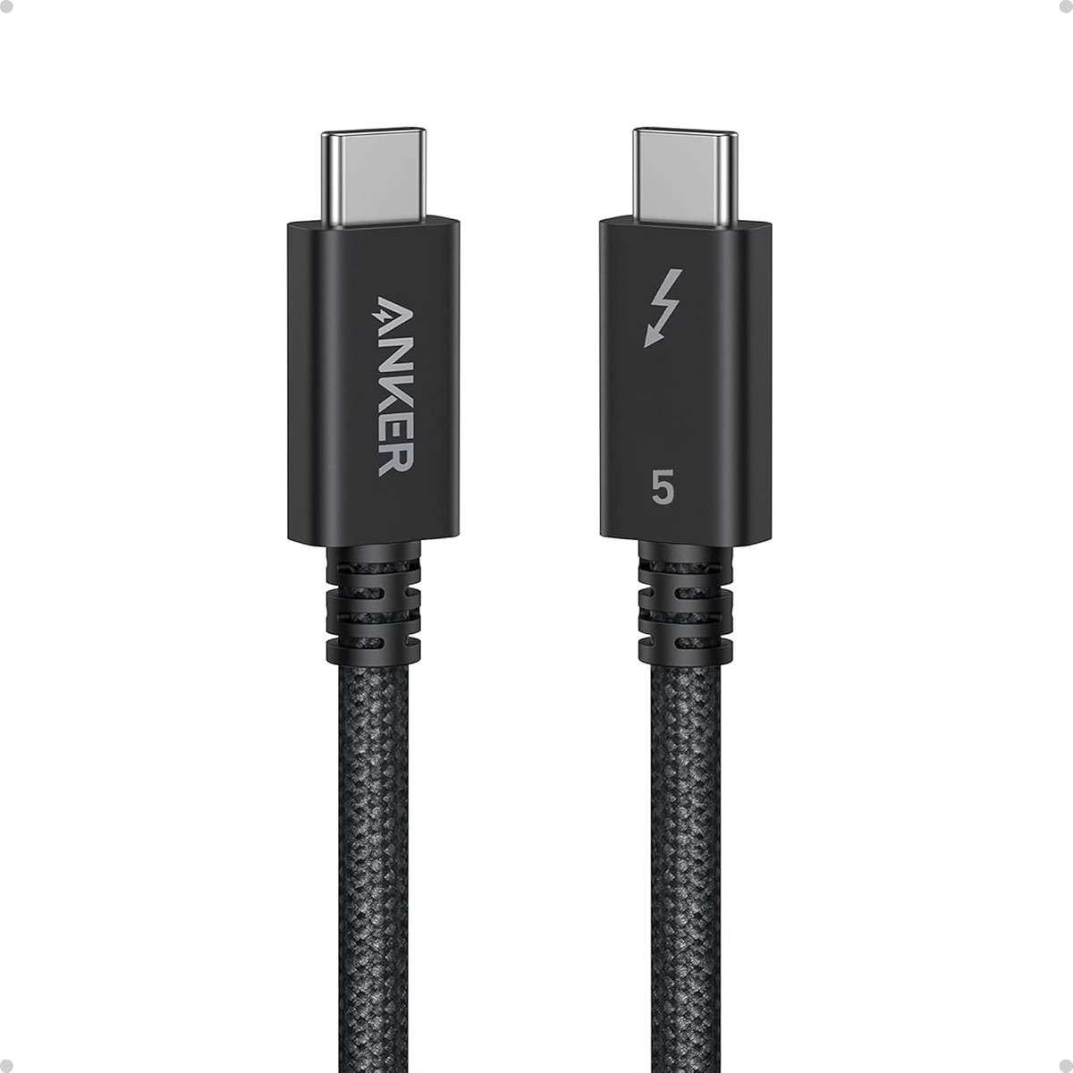 Anker Prime Thunderbolt 5 Cable, 3.3 FT USB C to USB C Cable, 240W Charging, 80Gbps Data Transfer, Up to 120Gbps Bandwidth, 8K/4K Displays, for iPhone 16, MacBook, and More (Thunderbolt 5-Certified) - Image 1