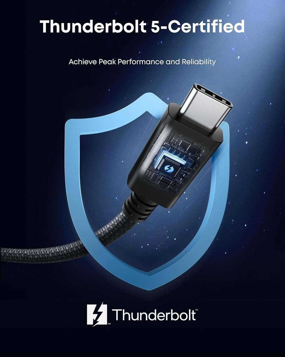 Anker Prime Thunderbolt 5 Cable, 3.3 FT USB C to USB C Cable, 240W Charging, 80Gbps Data Transfer, Up to 120Gbps Bandwidth, 8K/4K Displays, for iPhone 16, MacBook, and More (Thunderbolt 5-Certified) - Image 6