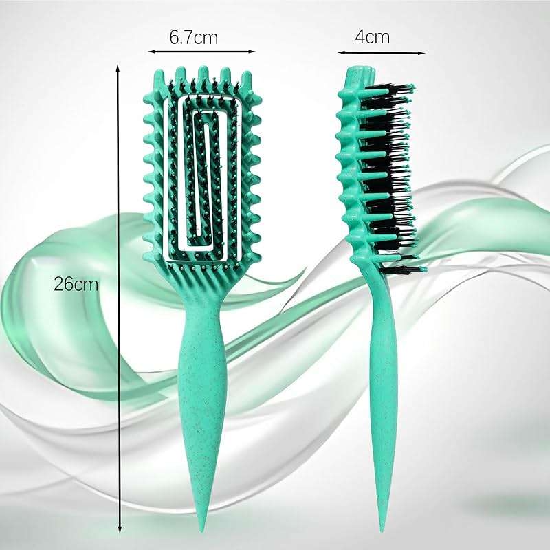 Evercomb Curl Defining Brush for Curly Hair - Detangling & Styling with Lightweight Ergonomic Nylon Bristles, Enhance Curls, Reduce Frizz/Breakage for Women (Green 1Pcs) - Image 4