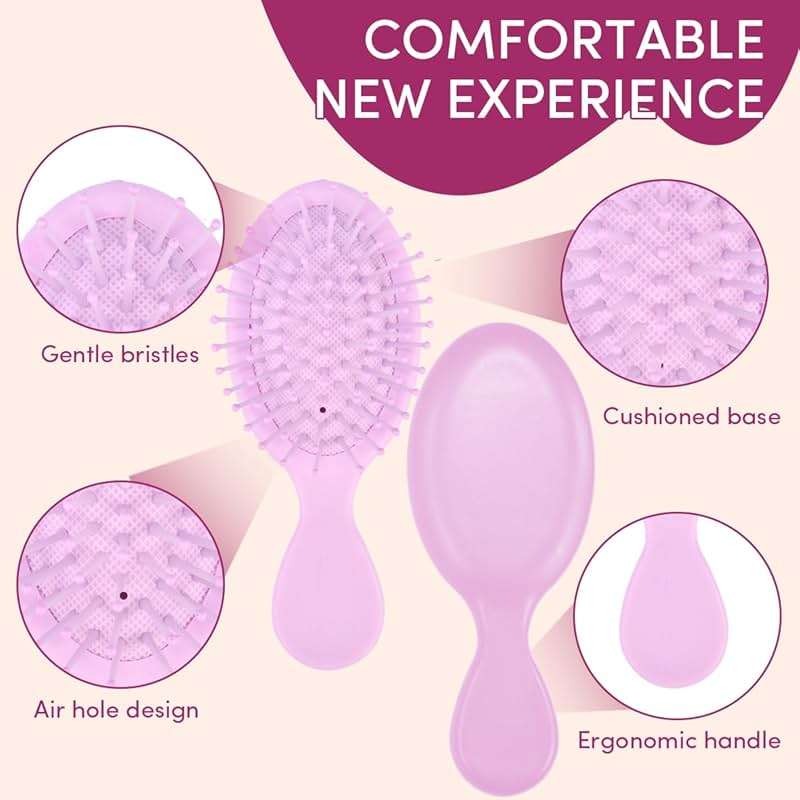 15 Pack Mini Wet Hair Brush Mini Detangling Brush for Wet & Dry Hair, Compact Travel Hairbrush for Teens & Adults, Perfect for Bridesmaid Gifts, Party Favors - Image 3