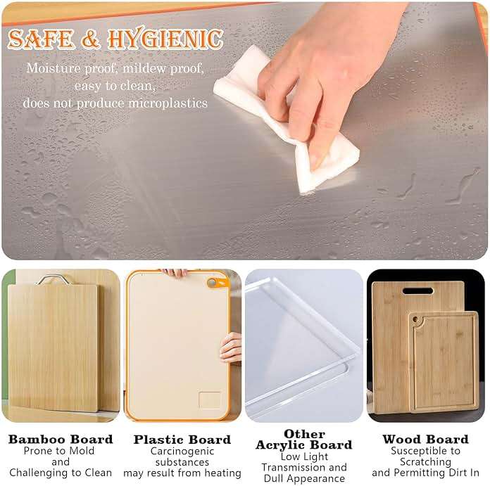 HUAKENER Large Stainless Steel Cutting Boards for Kitchen, Cutting Board with Counter Lip, Cutting Board with Silicone Mat for Meat, Fruits, Vegetables, Bread (15.7 x 11.8 Inch) - Image 6