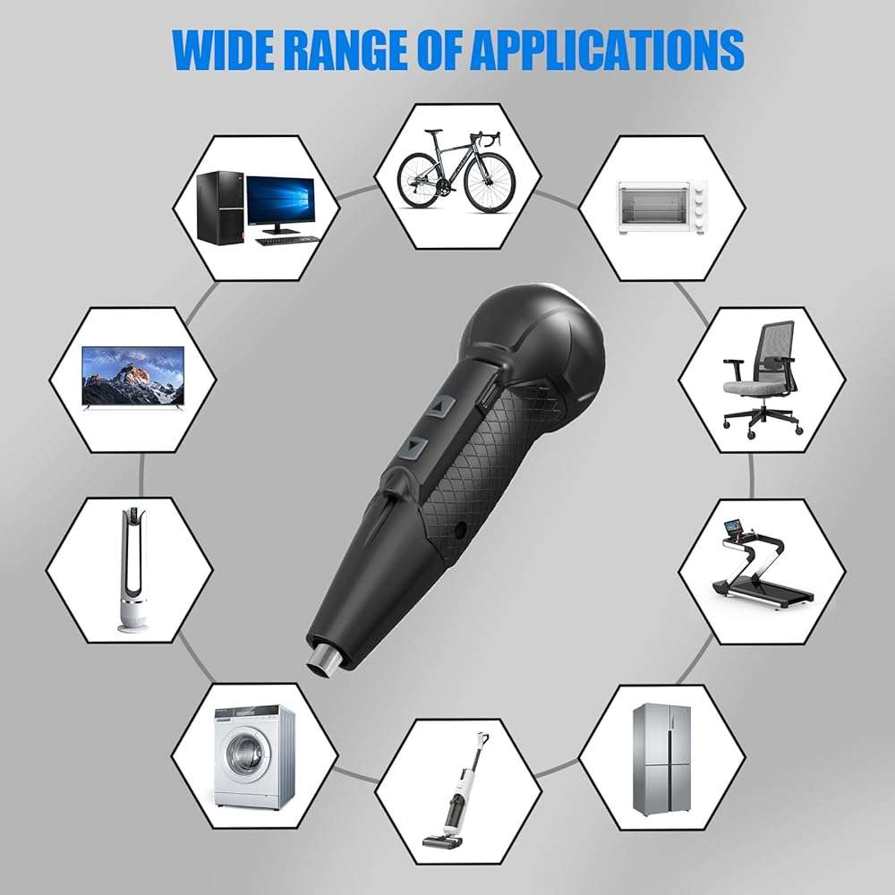 XLX 3.7V Cordless Electric Screwdriver Rechargeable portable Mini Rotary Home Gadget,Automatic Manual all in one with LED Light and USB- Type C Charging Cable Black - Image 5