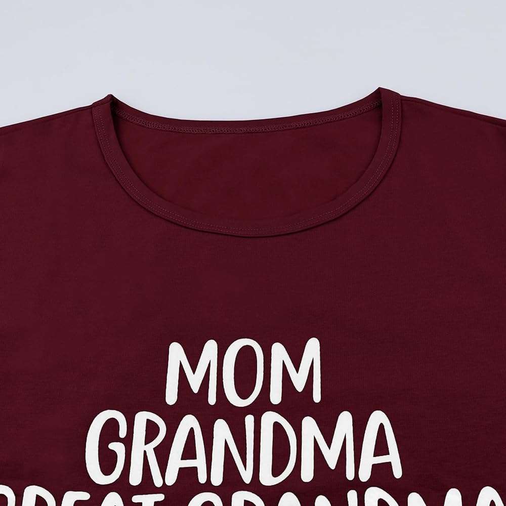 ZUNQKG Womens Great Grandma Shirt with Inspirational Saying Crewneck Short Sleeve Mom Grandma Gift Tops - Image 5