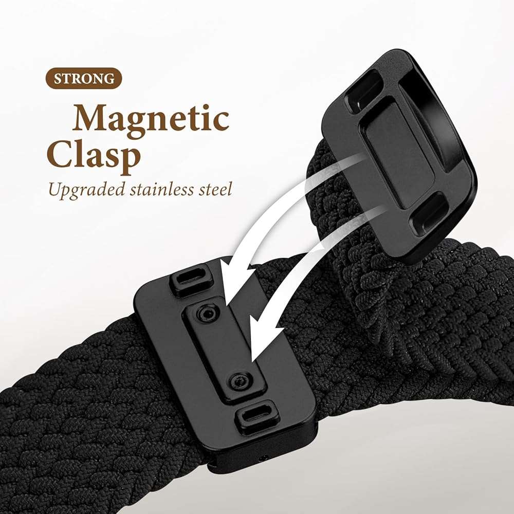 Braided Stretchy Bands with Magnetic Clasp Compatible for Apple Watch Band 38mm 40mm 41mm 42mm 44mm 45mm 46mm 49mm Women Men, Nylon Sport Solo Loop for iWatch Series 11 10 9 8 7 6 5 4 3 Ultra 3 2 1 SE - Image 3