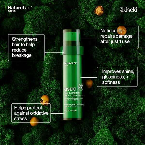 NatureLab.TOKYO Kiseki Molecular Repair Leave-In Hair Masque Refill: Restores Damaged Hair, Repairs Heat & Chemical Damage, Boosts Strength, Smoothness & Softness, 1.7 Fl Oz - Image 2